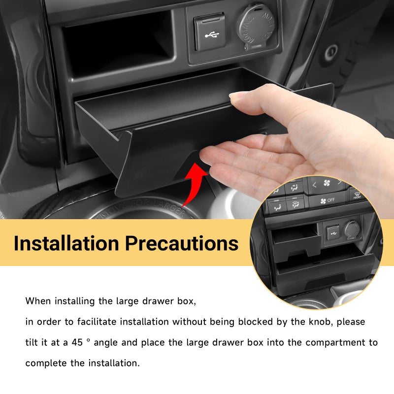 Hellet Center Console Organizer Storage Drawer Compatible with Toyota 2014-2020 2021 2022 2023 2024 4Runner Interior Accessories 2-piece Set Storage Box Insert Organizer Tray - Image 3